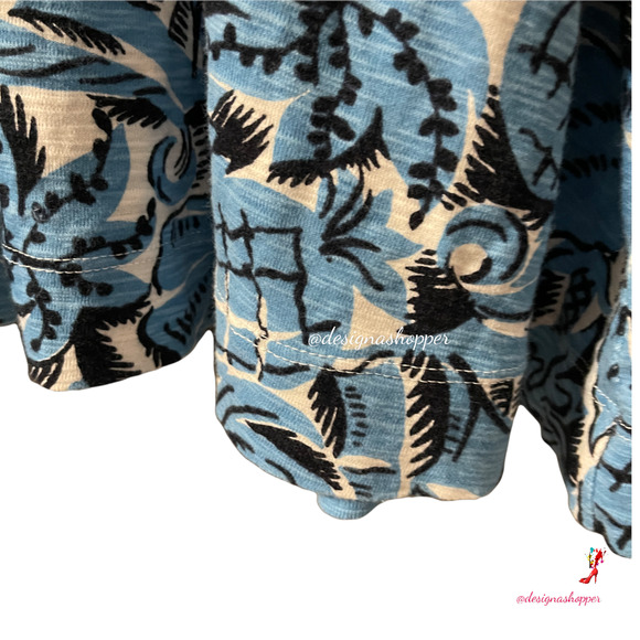 Blue LOFT Ann Taylor tunic Beach Coverup Summer Top 100% Cotton Medium - Picture 4 of 10